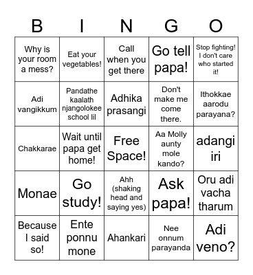 Mother's Day Bingo with a Twist! Bingo Card