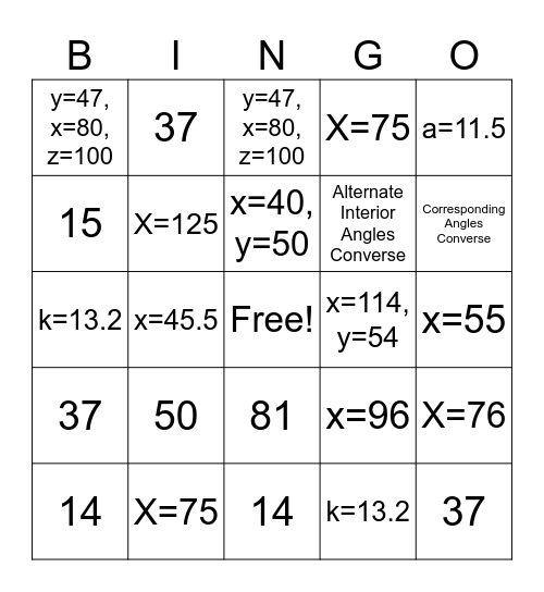 Parallel Bingo Card