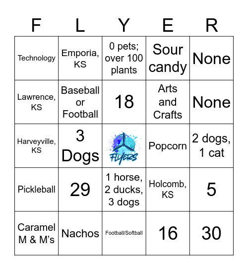 Flyers Teacher Bingo Card