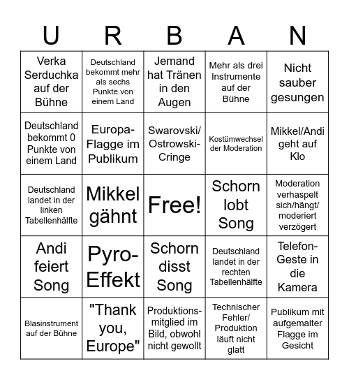 DDD ESC 2026 Bingo Card