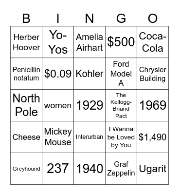 Ed and Martha Raymond Trivia/BINGO Card