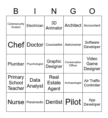 Career Bingo Card