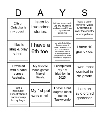 Bingo Card
