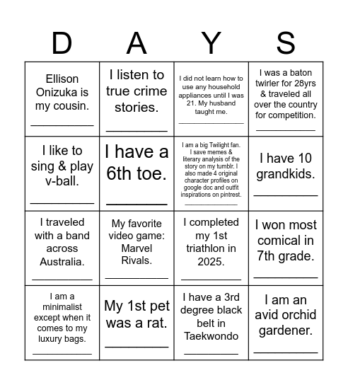Bingo Card