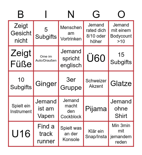 Ometv Bingo Card