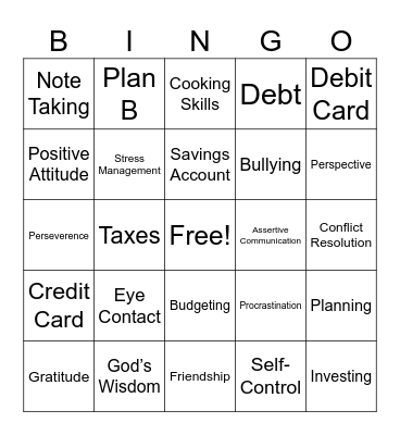 PCL Bingo Card