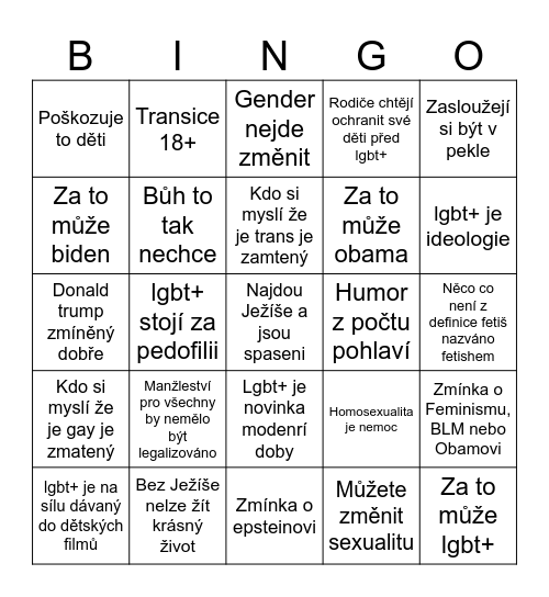 LGBT BINGO Card