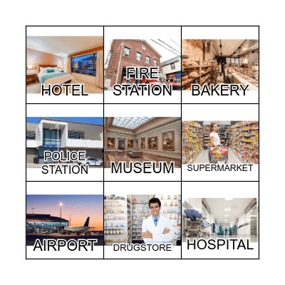 Places at the city Bingo Card