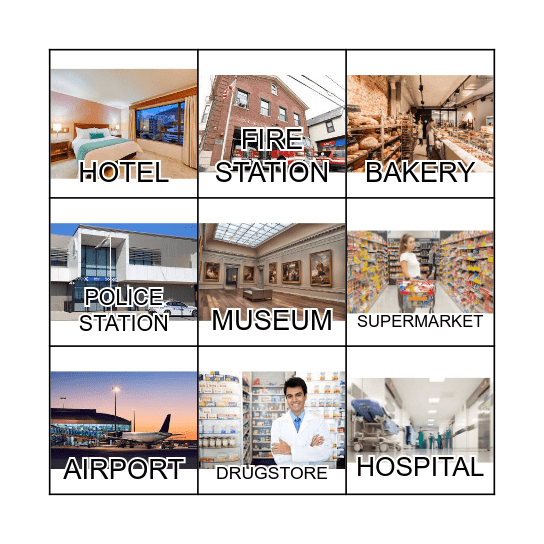 Places at the city Bingo Card