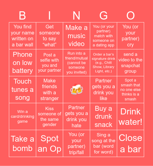 FREAKY FRIDAY Bingo Card