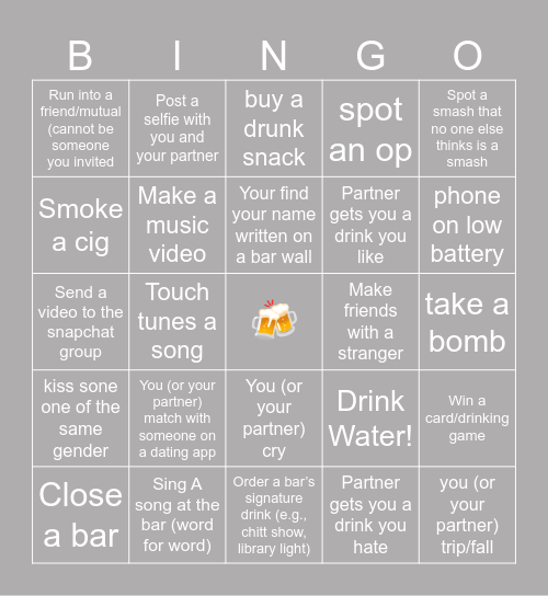 FREAKY FRIDAY Bingo Card