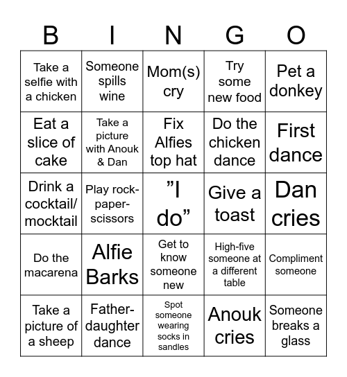 Bingo! Bingo Card