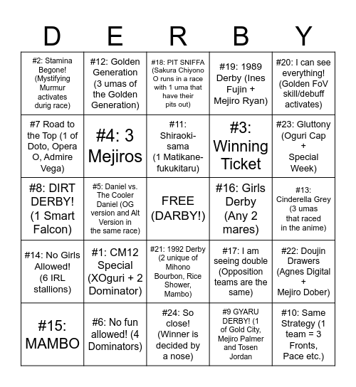 CM13 Bingo Day2 Bingo Card