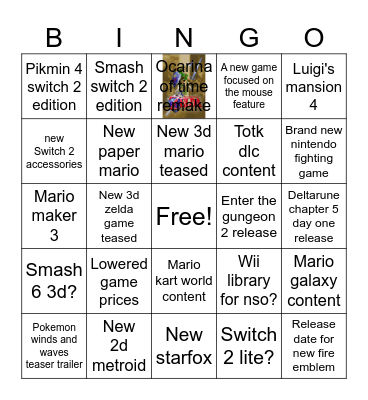 June nintendo direct Bingo Card
