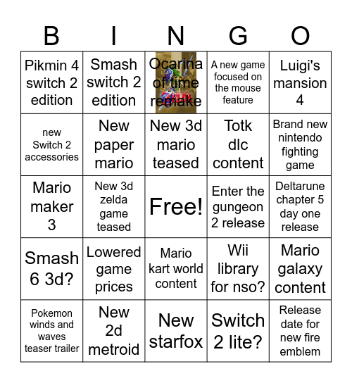 June nintendo direct Bingo Card
