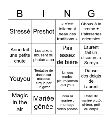 Le love bingo! Bingo Card
