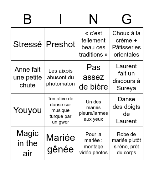 Le love bingo! Bingo Card
