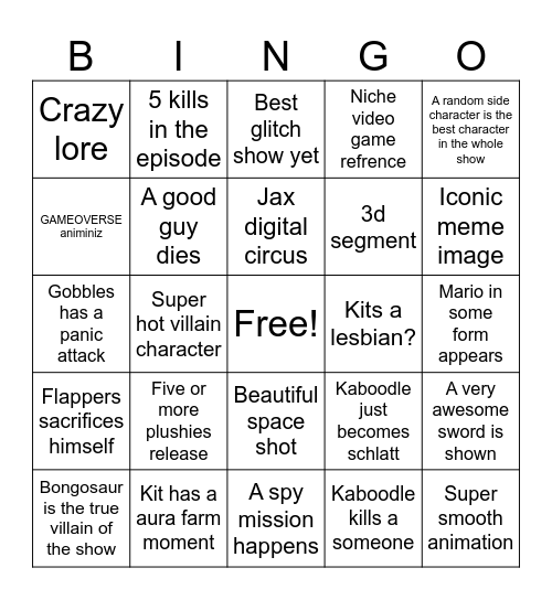 GAMEOVERSE BINGO Card