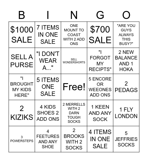 LAURIES BINGO Card