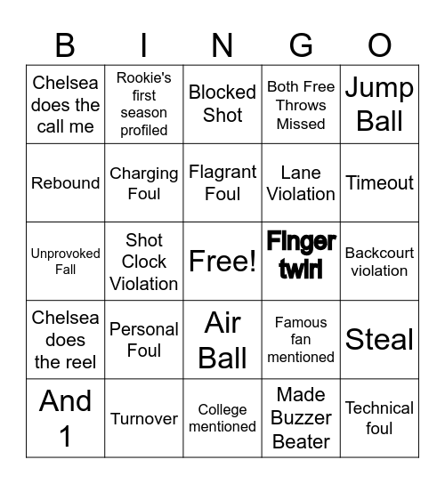 Aces vs Sun Bingo Card