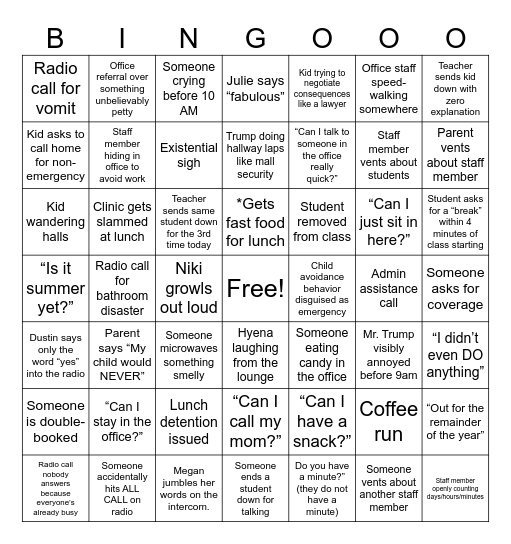 The End is Near Bingo Card