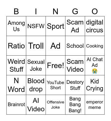Tiktok Bingo! Bingo Card