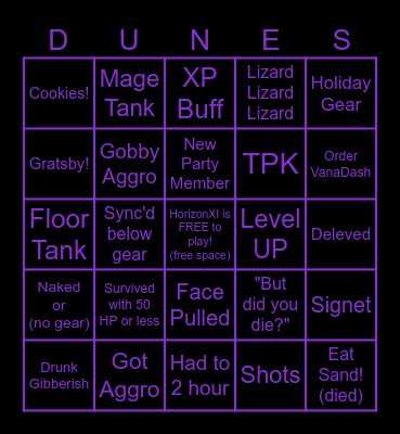 🍺Drunk🍷Dunes🍾Party🥂 Bingo Card
