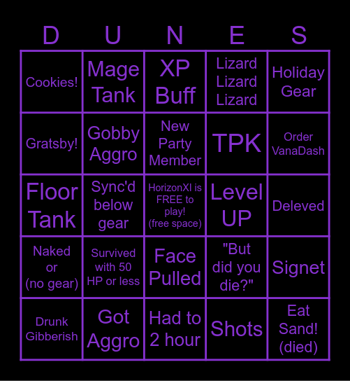 🍺Drunk🍷Dunes🍾Party🥂 Bingo Card