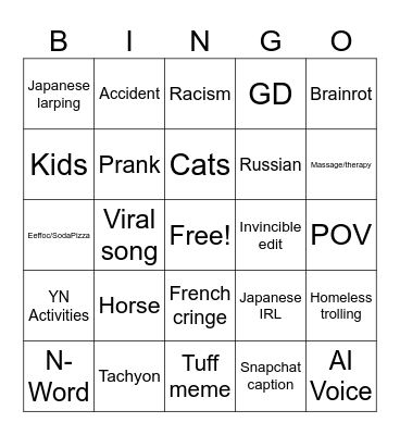 Reel Bingo Card