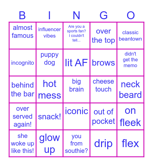 Brooke's Boston Bingo Card