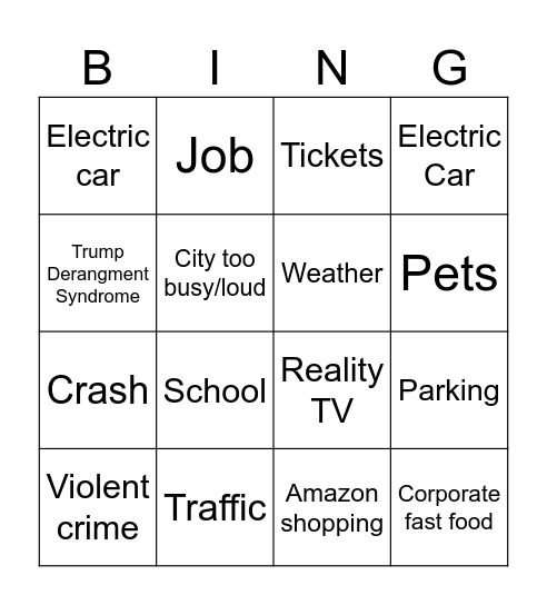 young millennial party Bingo Card