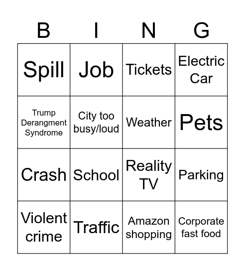 young millennial party Bingo Card