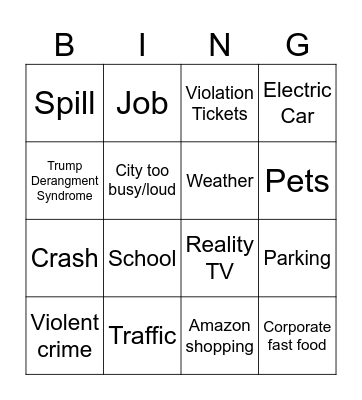 young millennial party Bingo Card