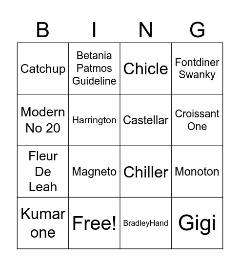 FOIG BINGO Card