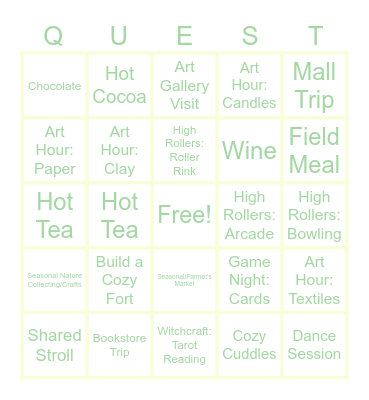 April Bingo Card