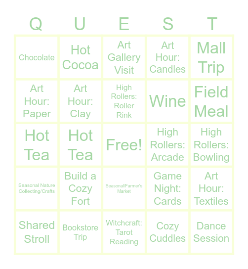 April Bingo Card