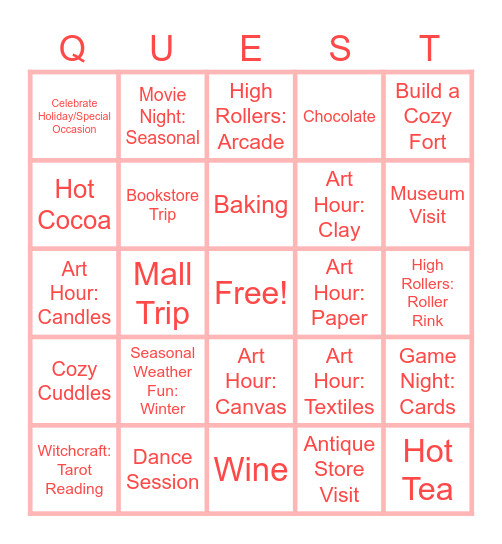 FEBRUARY Bingo Card