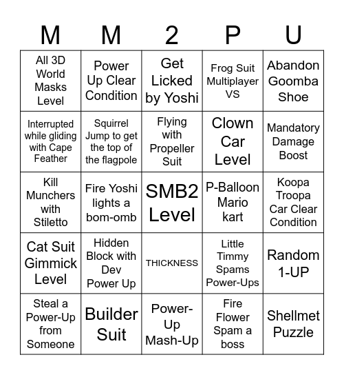 MM2 Bingo Multiplayer Versus (Power-Up Edition) Bingo Card
