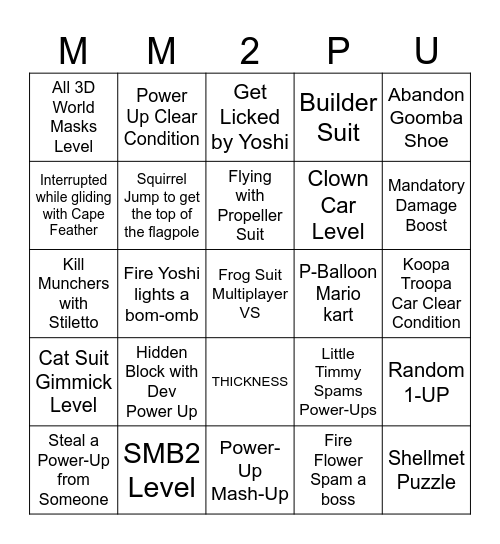 MM2 Bingo Multiplayer Versus (Power-Up Edition) Bingo Card