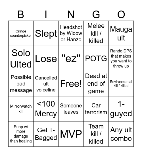 Drunkerwatch Bingo Card