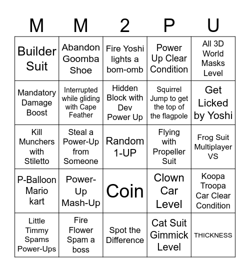 MM2 Bingo Multiplayer Versus (Power-Up Edition) Bingo Card
