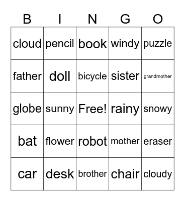 Review Bingo Card