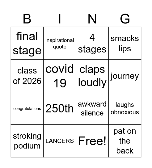 Prezzy Embezzy Bingo Card
