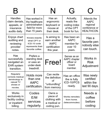 Icebreaker Bingo Card