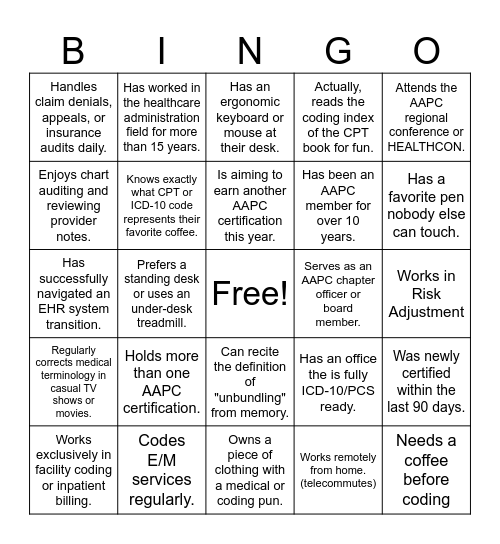 Icebreaker Bingo Card