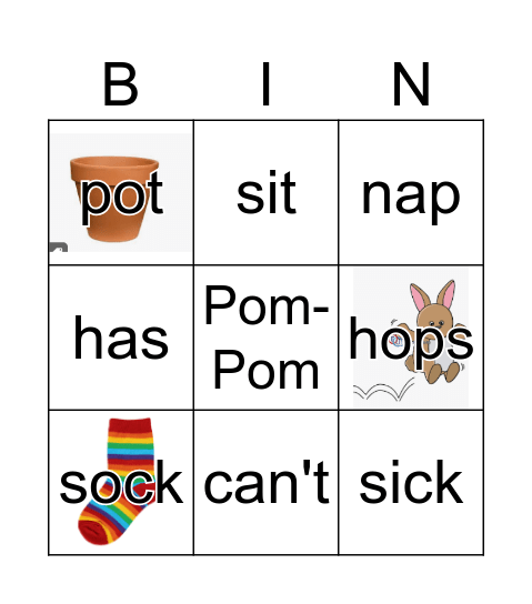 GR1 Dot and Pom Pom Bingo Card