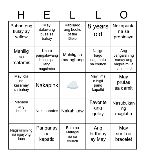 Human Bingo Card