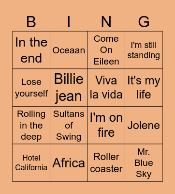 Top 2000 Bingo Card