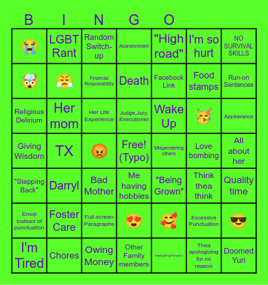 PCOB Bingo Card