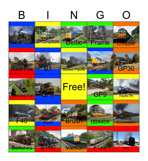 Railroads that I would like to clear the line one day Bingo Card